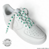 1 paire de lacets plats fleurs (pâquerettes) - couleur vert