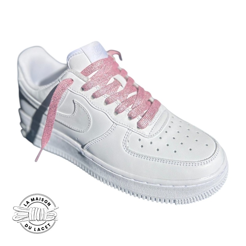 Lacets paillettes roses | La maison du lacet