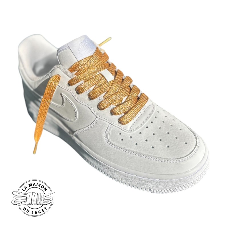 1 paire de lacets paillettes - couleur orange