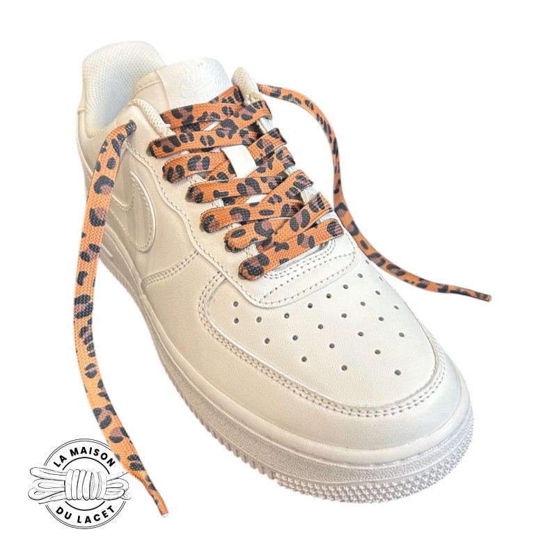 1 paire de lacets plats - motif léopard