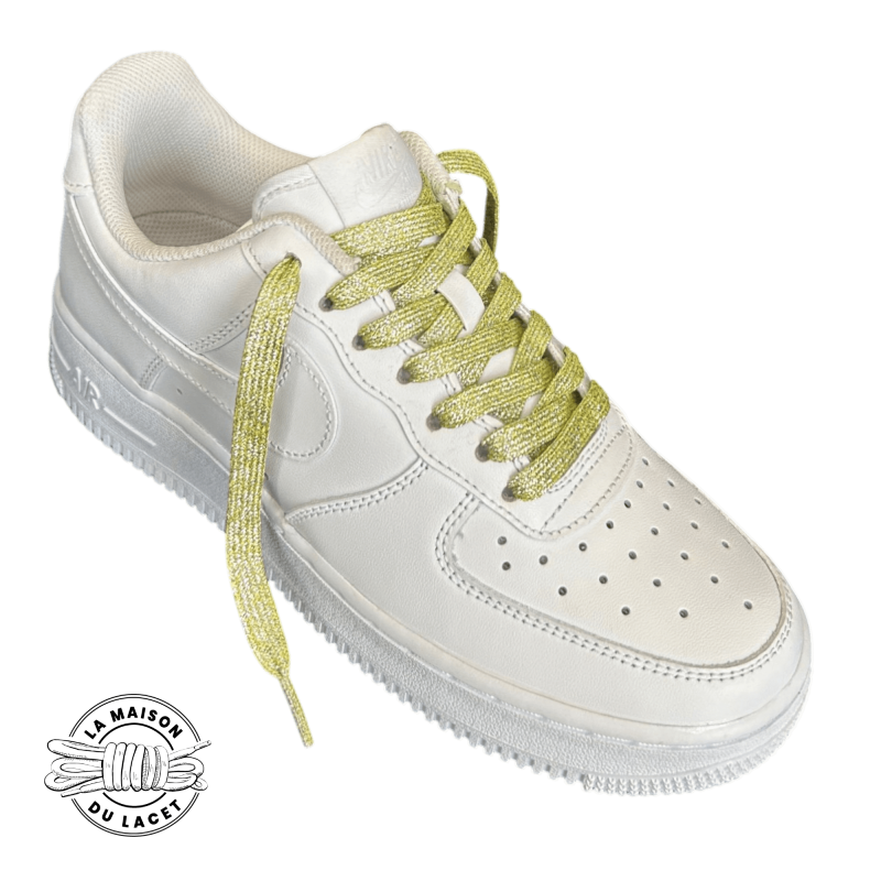 1 paire de lacets paillettes - couleur jaune clair