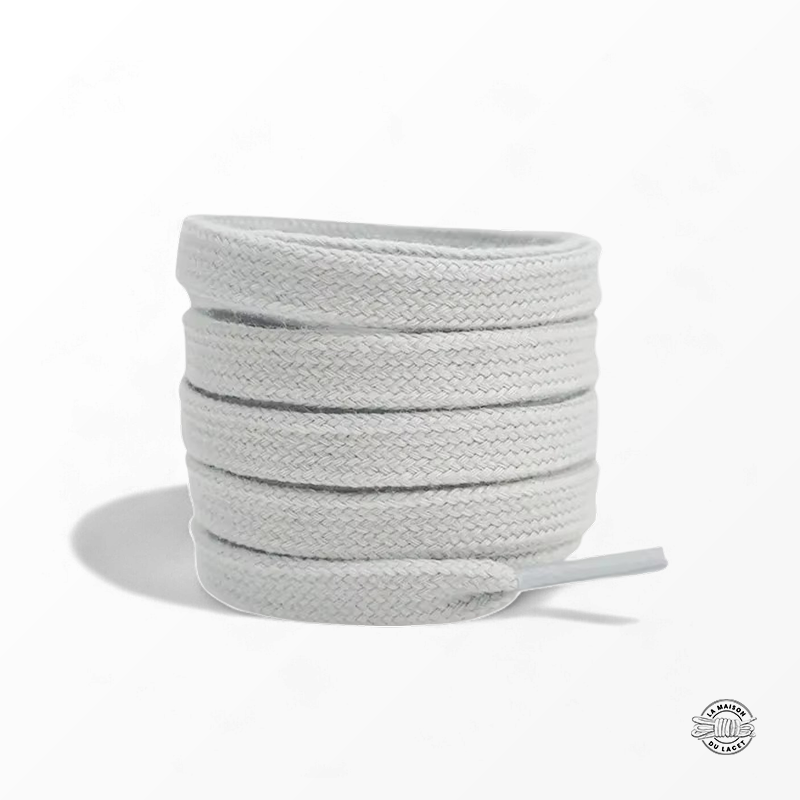 1 paire de lacets plats classiques - couleur gris clair