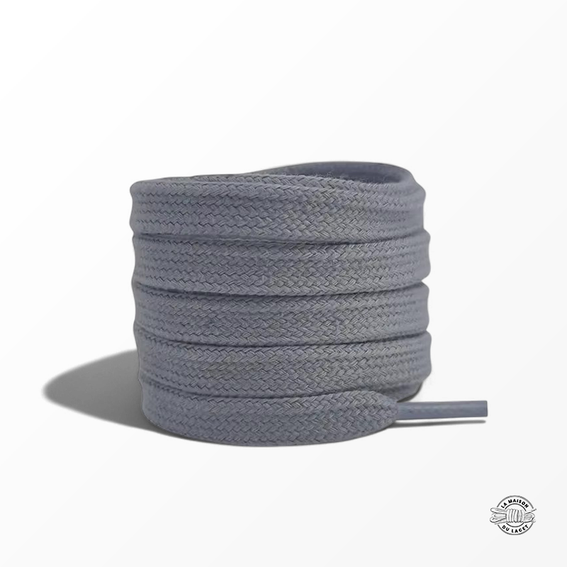 1 paire de lacets plats classiques - couleur gris foncé