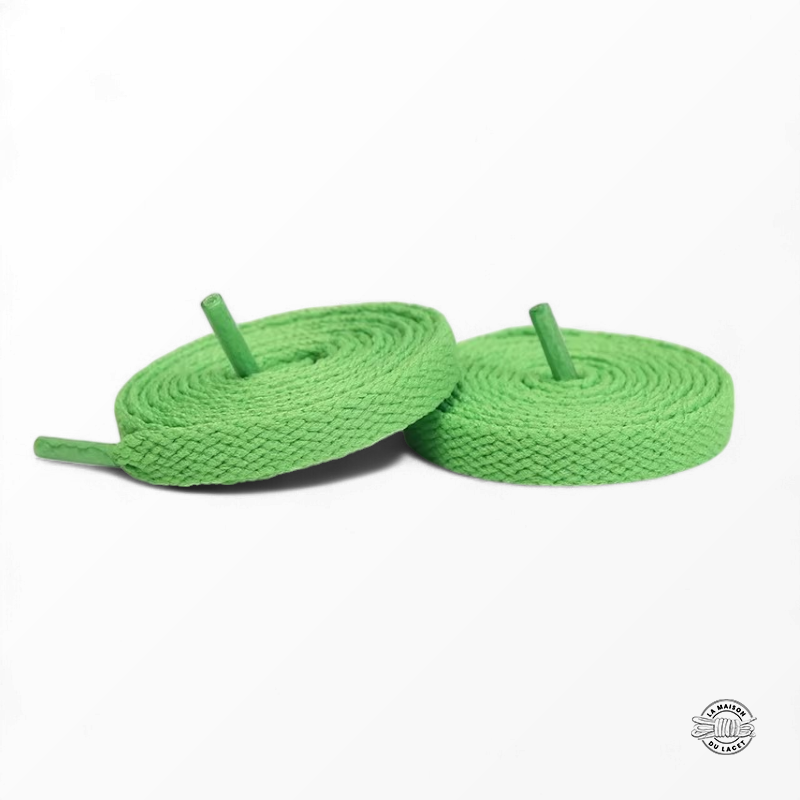 1 paire de lacets plats classiques - couleur vert