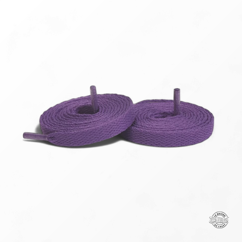 1 paire de lacets plats classiques - couleur violet foncé