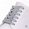 1 paire de lacets paillettes argenté | LMDL
