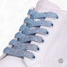 1 paire de lacets paillettes - couleur bleu clair