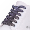 1 paire de lacets paillettes - couleur noir argent