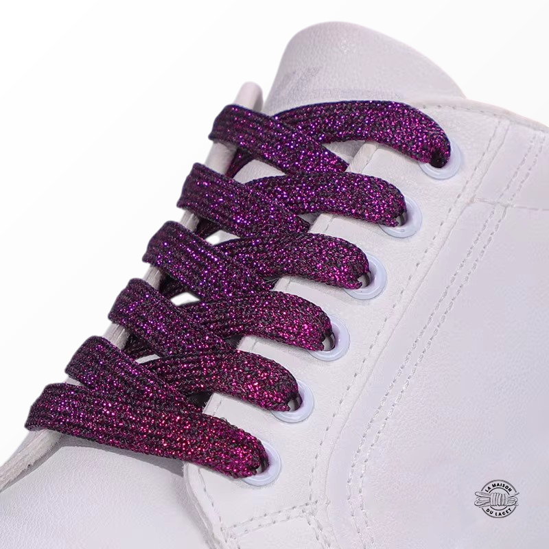 Lacets paillettes violet | La maison du lacet