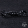 1 paire de lacets en coton ciré rond imperméables - couleur noir