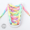 1 paire de lacets plats fantaisie - couleur arc en ciel