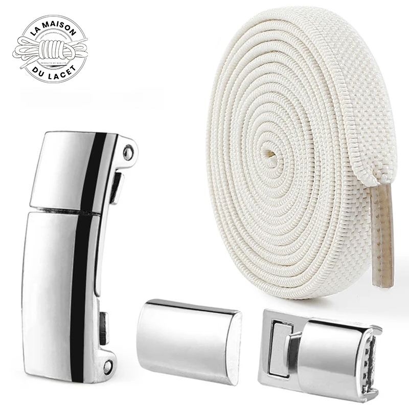 1 paire de lacets élastiques sneakers - couleur beige