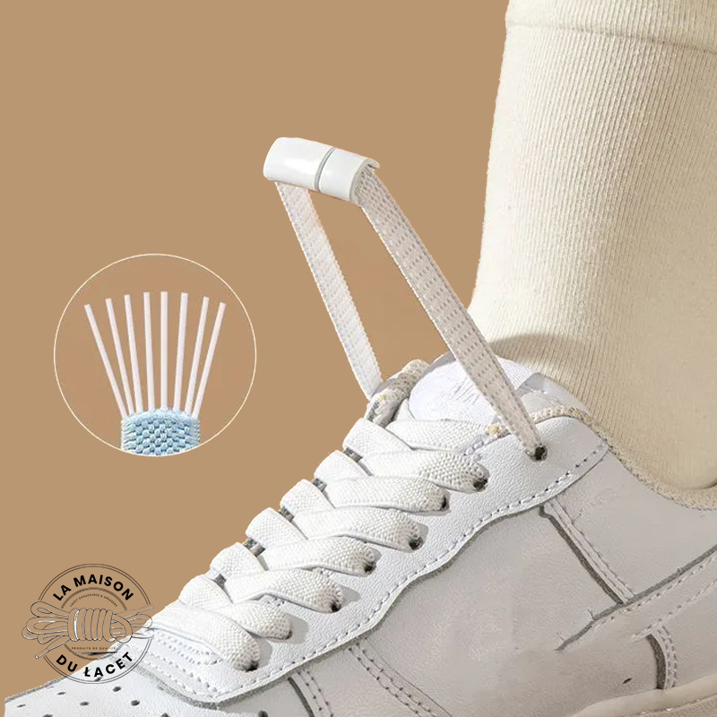 1 paire de lacets élastiques sneakers - couleur jaune
