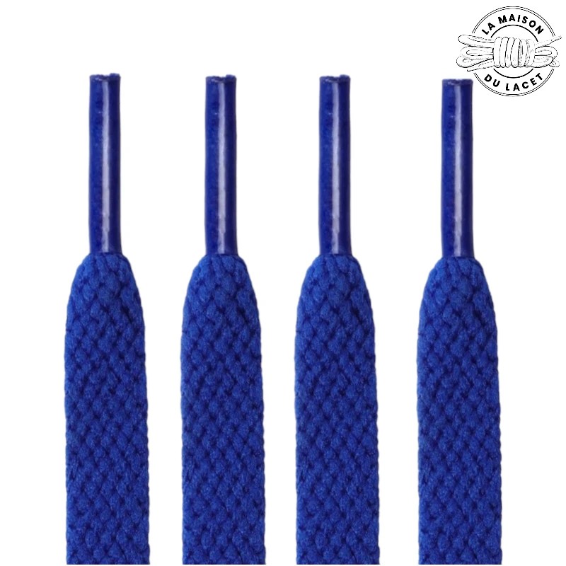 1 paire de lacets plats classiques - couleur bleu roi