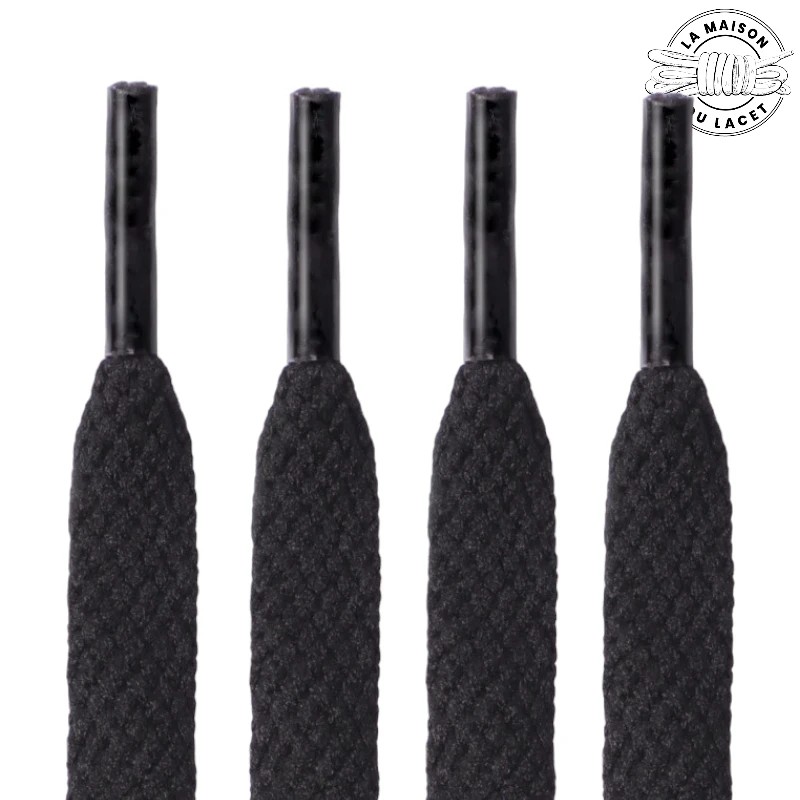 1 paire de lacets plats classiques - couleur noir