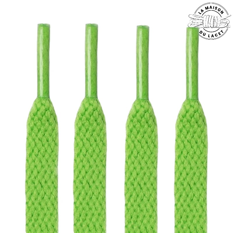 1 paire de lacets plats classiques - couleur vert