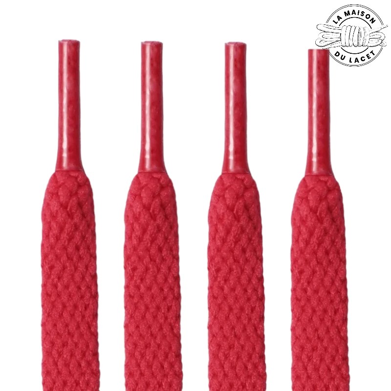 1 paire de lacets plats classiques - couleur rouge