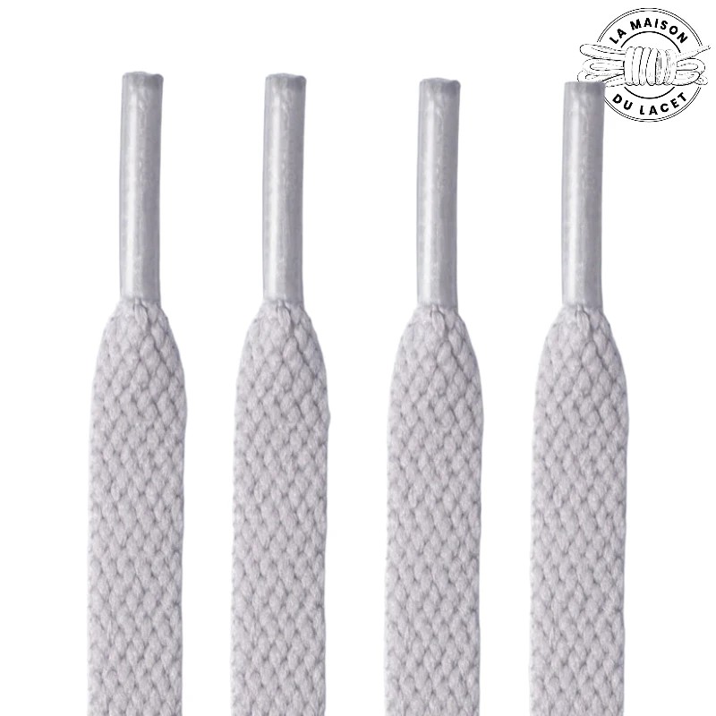 1 paire de lacets plats classiques - couleur gris clair