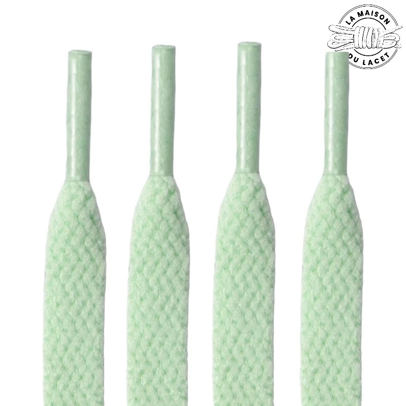 1 paire de lacets plats classiques - couleur vert d'eau