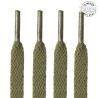 1 paire de lacets plats classiques - couleur vert militaire