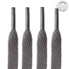 1 paire de lacets plats classiques - couleur gris foncé