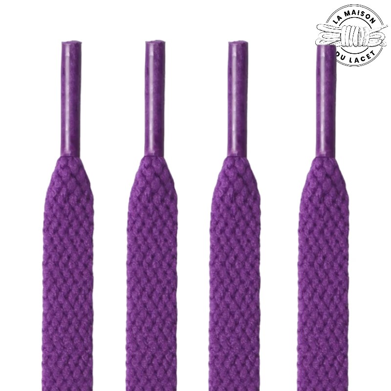 1 paire de lacets plats classiques - couleur violet foncé