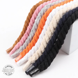 1 paire de lacets cordes en coton 1,5cm - couleur blanc