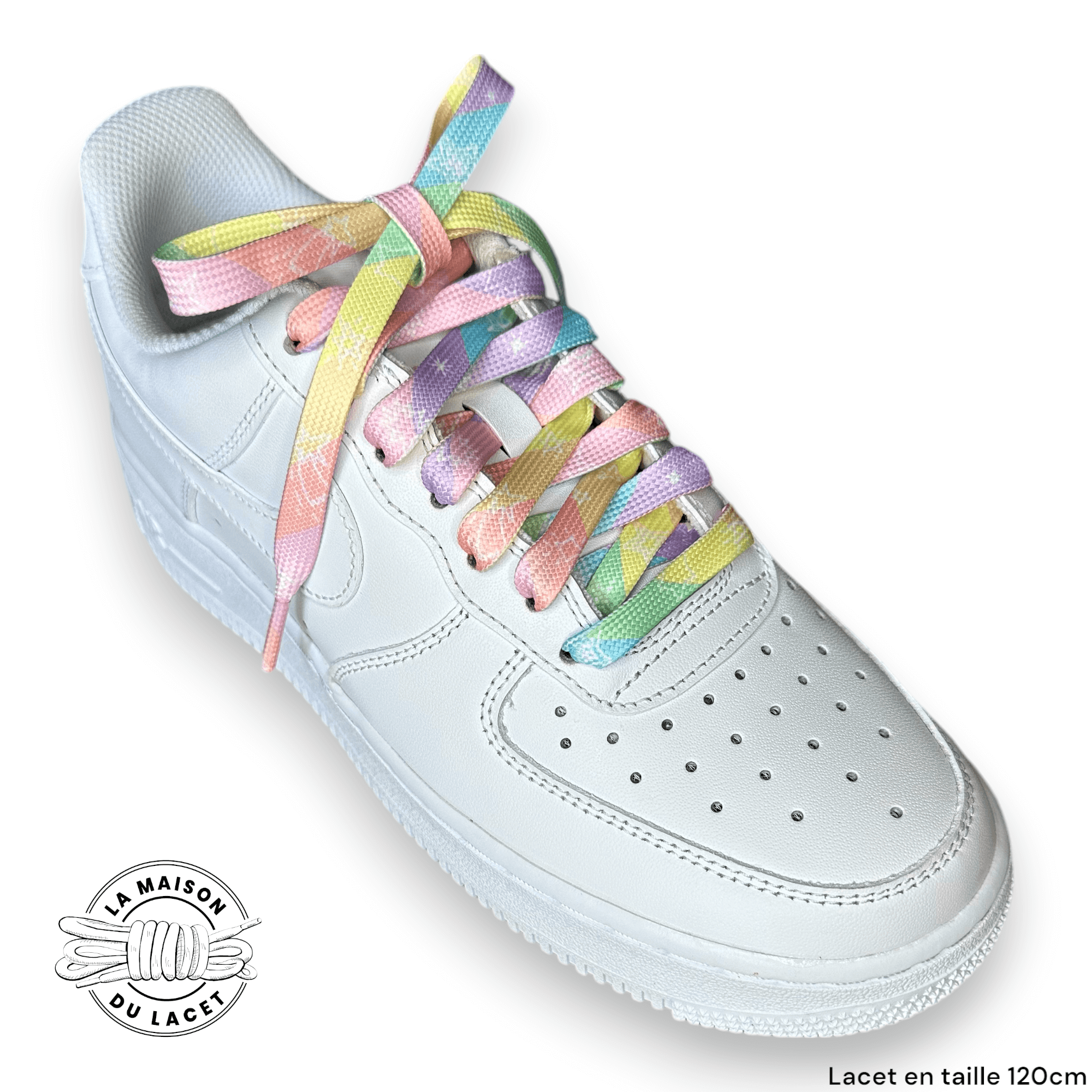 4 Paires De Lacets Arc-en-ciel - Longueur 120 Cm, Plat, Polyester - Pour Baskets, Chaussures De Sport, Bottes