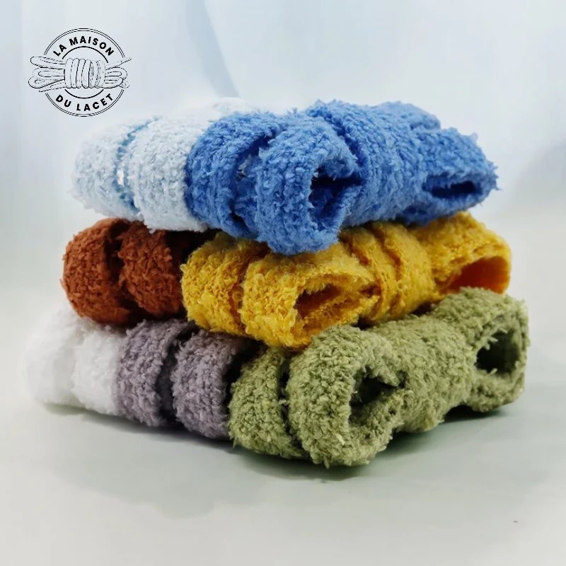 Stepace Lacets Fluffy 10mm En Peluche Pour Baskets - Lot De 2 Paires, Couleurs Variées